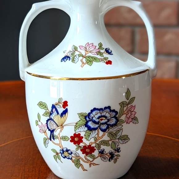 Royal Tara Harmony Handmade 4.5 inch Small Vase - Hand-Painted Butterfly Floral  - Picture 5 of 7